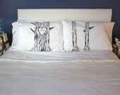 His and Hers Tree Trunk with a Heart Carved Into It Pillow Case Set His and Hers Pillowcases Tree Trunk Pillows Heart Carved in Tree Trunk
