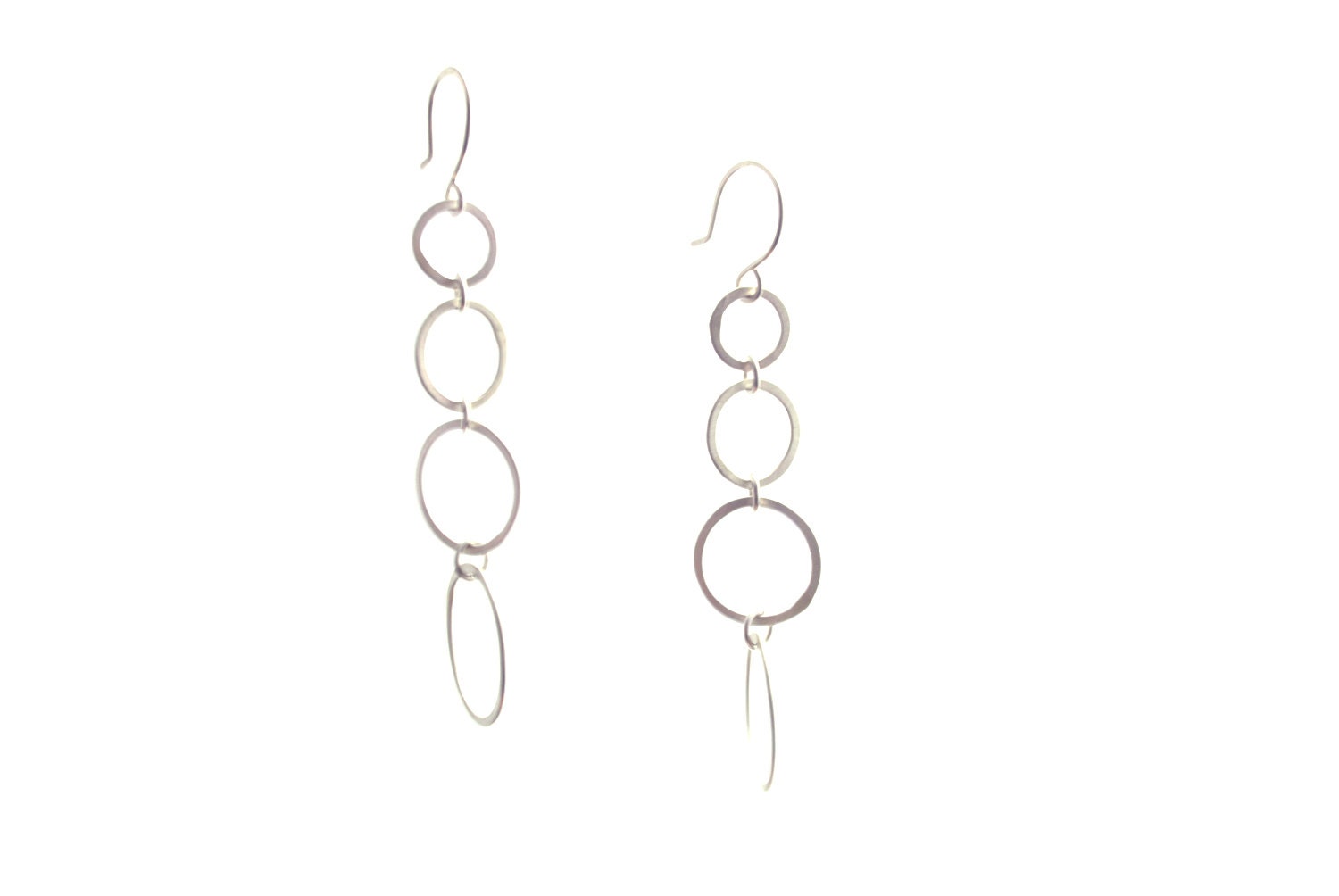 Handmade jewelry. Sterling silver circle wire earrings. Silver findings custom jewelry