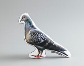 Pigeon Faces Left Canvas Printed Pillow