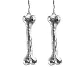 Bone Silver Earrings