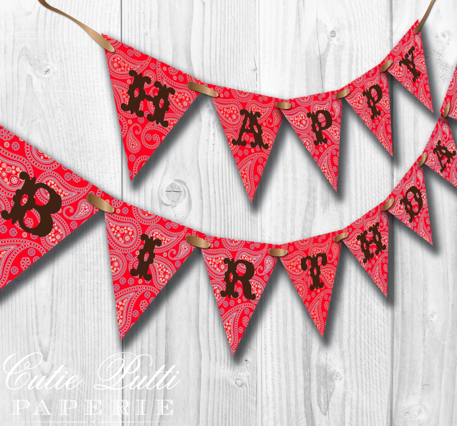 Wild West Party, Rodeo Party, Cowboy Cowgirl Party - PRINTABLE BIRTHDAY BANNER - Cutie Putti Paperie Il_570xn