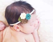 The Jane Headband in Lily's Garden- Felt Flower Headband for newborns through Adult