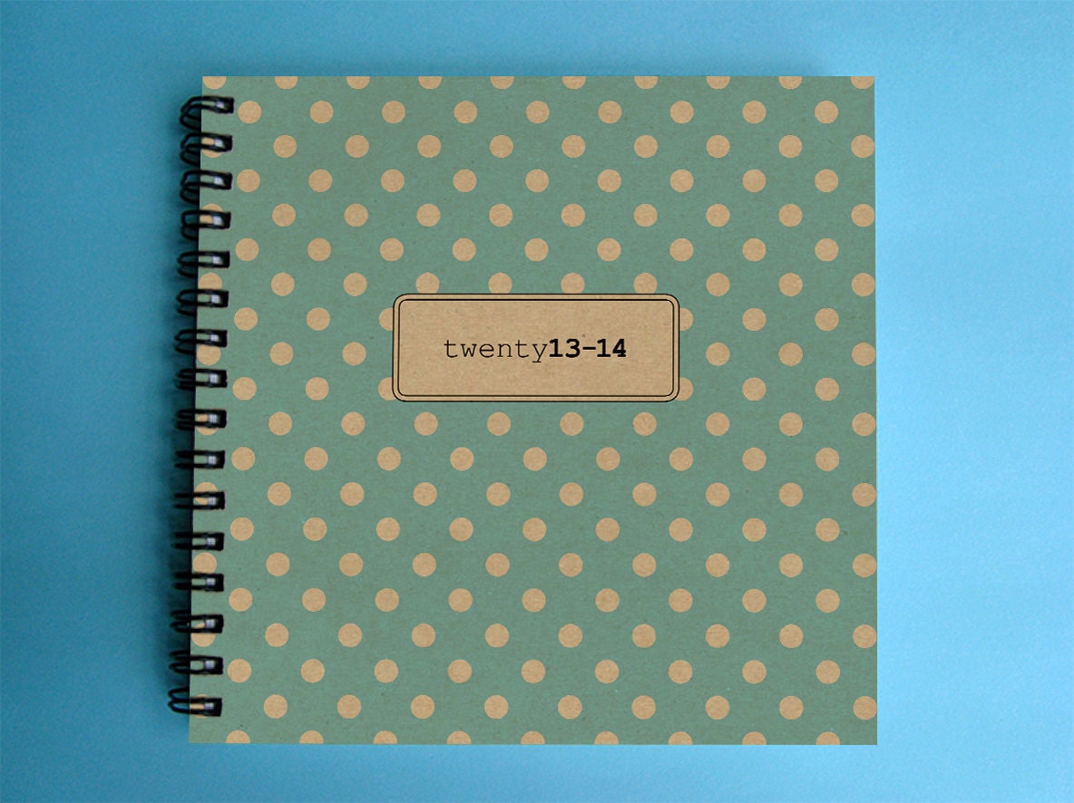 2013-14 Financial Year Weekly Planner- SMALL 14cm/5.5in Square - Choose Your Colour