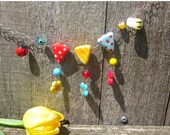 Spring Savings Sale Garden Party ...Bohemian Summer ceramic flower garden necklace.