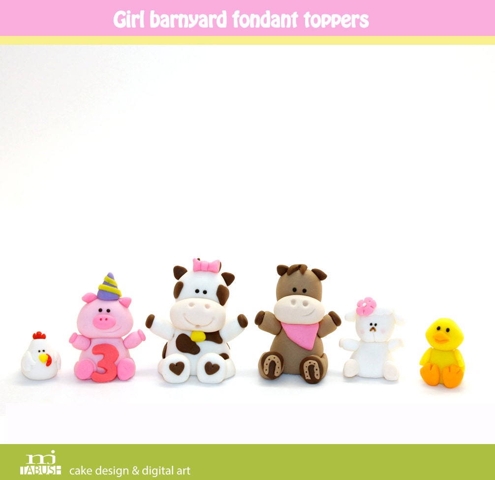 7 Barnyard 3d Cupcake toppers