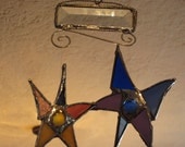 SALE...Star Gazers suncatcher Stained Glass Stars
