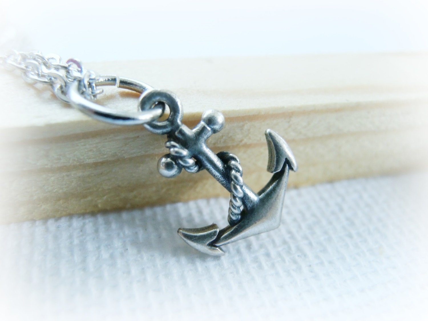 Anchor Necklace Sterling silver - Ahoy Nautical Charm Necklace - Anchor Charm Necklace - anklet alteration