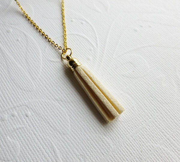 White Tassel Necklace - Fringe Jewelry