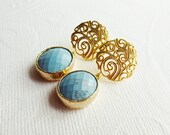 Turquoise Gold Earrings