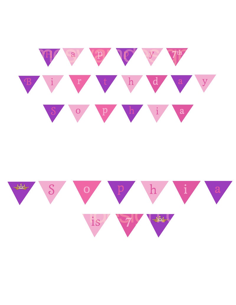 Sophia Princess Cake Banner - Printable