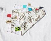 2pk - 100% Flannel / Birds Eye Baby Cloth Washcloths in Natural Monkey Faces