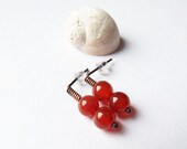 red carnelian classy stud earrings - small, rustic, classy, red sweet carneliad earrings studs, post earrings