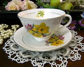 Daffodil Teacup Tea Cup and Saucer  - English Bone China 9798