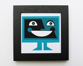 Framed Screen Print, Computer Screen, 9x9 cm