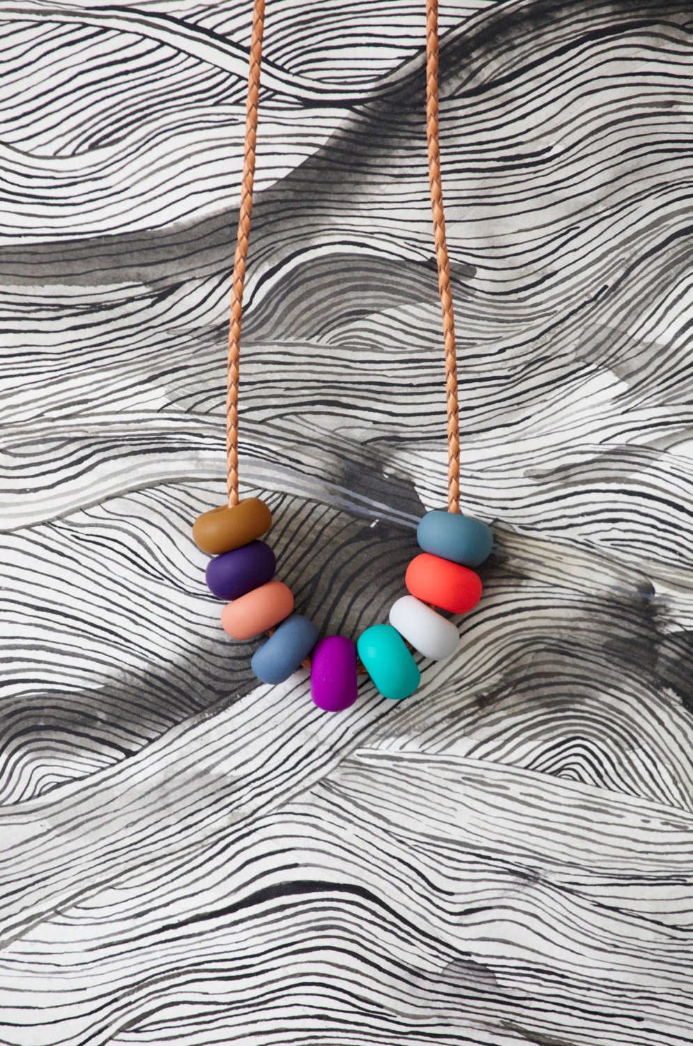 violet handmade bead necklace