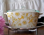 Vintage Corning Ware Floral Bouquet 1 3/4 QT with Stand