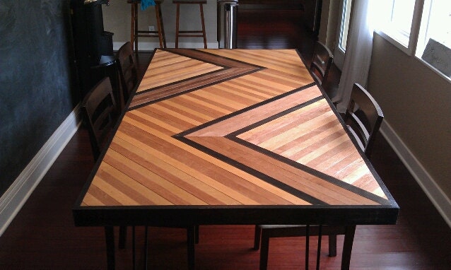 Chevron Inspired Dining Table Top