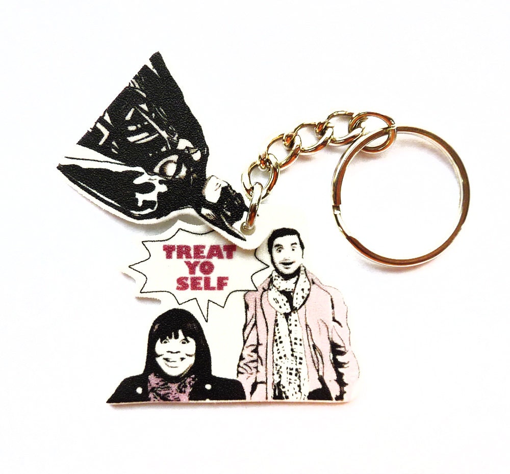 Parks and Recreation -A Whole  New Level of Nerd keychain - Treat Yo Self