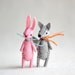 pink miniature felt bunny