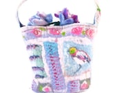 Pastel Handmade Felt Bag Purse Patchwork Felt Flowers