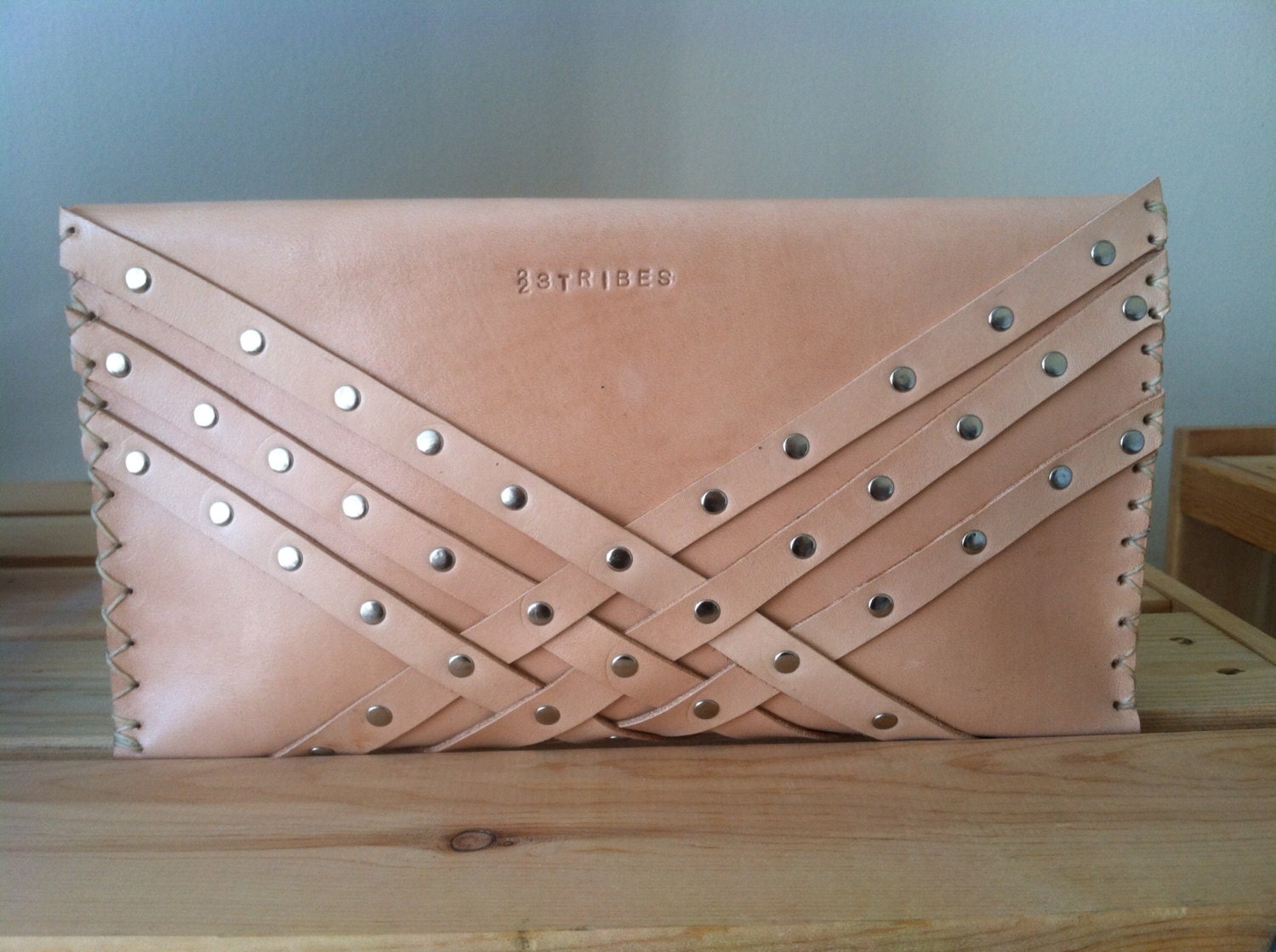 Waxed Leather clutch