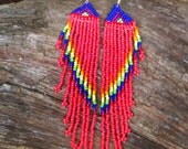 Rainbow beaded earrings