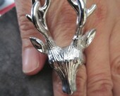 Coctail Ring Antique Engagement Adjustable Ring Silver Ring Novelty Statement Woman Jewelry Accessory :  DEER Ring