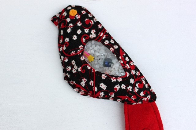 I Spy Bag Travel Toy, Eye Spy, Search and Find QuietToy, Black & Red Bird
