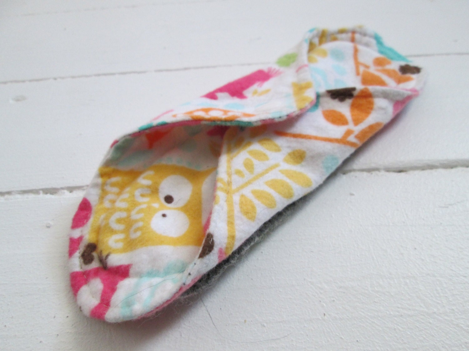 Reusable incontinence Pads - Aunt whOO cotton flannelette and upcycled wool menstrual pad - SUPER ABSORBENT