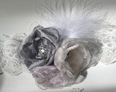 Silver Bridal Garter with Feather