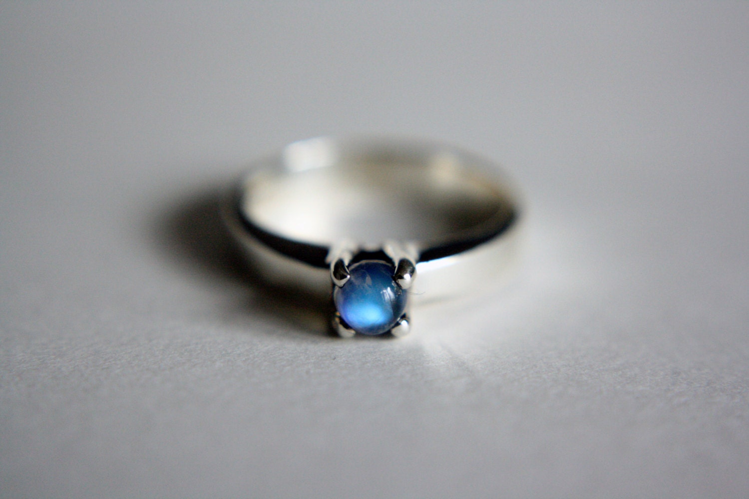 Moonstone Solitaire in Sterling Silver