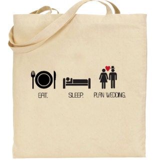 Eat. Sleep. Plan Wedding.   Funny Bride to be Tote Bag