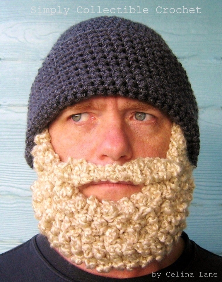 Crochet PATTERN Beard Hat PATTERN Beanie Santa Claus- Photo Tutorial in PDF- p127