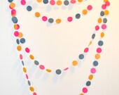 Mustard Yellow, Hot Pink and Ocean Blue Felt Garland