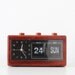 Retro 70s flip date alarm clock red burgundy