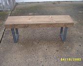 industrial and steel  bench coffee table entry way steel legs