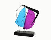 Modern Abstract Picasso Wire Face Sculpture