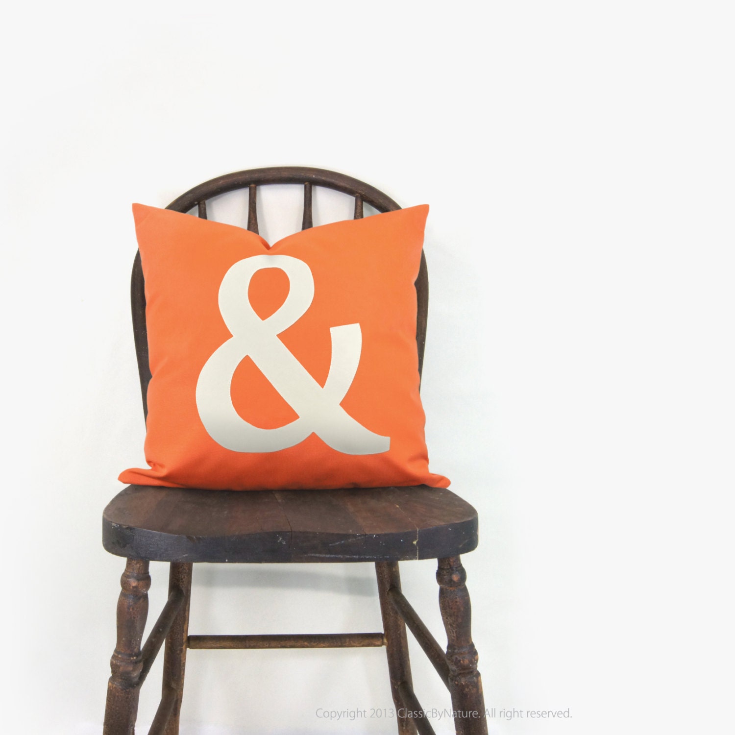 16x16 personalized outdoor pillow cover - Beige, orange or red outdoor pillow cover with you alphabet letter - Monogrammed patio cushion