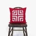 Red Aztec pillow cover - Chevron pillow - Geometric pillow - Patio decor - White applique on red canvas - 18x18 throw pillow cover