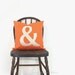 16x16 personalized outdoor pillow cover - Beige, orange or red outdoor pillow cover with you alphabet letter - Monogrammed patio cushion