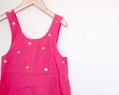Vintage French Pink Cotton Summer Dress - Size 8 T