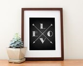 Chalkboard Love Arrows 8" x 10" Print
