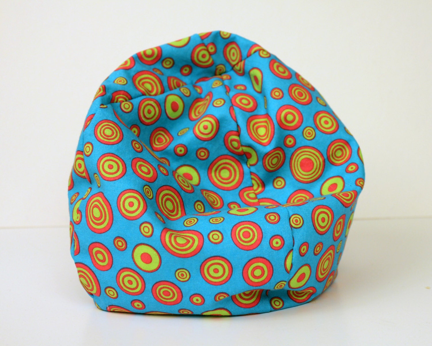 Bean Bag Chair- Swirls on Turquoise