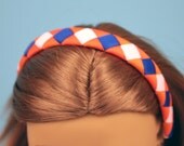 Doll Headband- Blue, White, and Orange