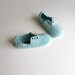 Crochet Slippers - Unisex Lace up style slippers in Misty Jade