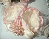 Dreamy Cream and Baby Pink Flower Headband, Baby Headband, Flower Girl Headband, Infant Headband, Photo Prop / Pink and Cream with Pearls