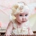 All Cream Couture Baby Headband, Baby Flower Headband, Children, Photo Prop, Special Occasion / Stunning Cream Baby Headband