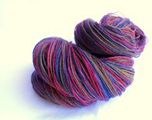 Wool and Nylon Sock Yarn 100g, fingering yarn, Bluefaced Leicester, blue, red, tan, purple
