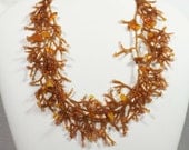 Amber Beadwork Necklace Beadweaving Choker Necklace Gemstone Necklace Free Shipping