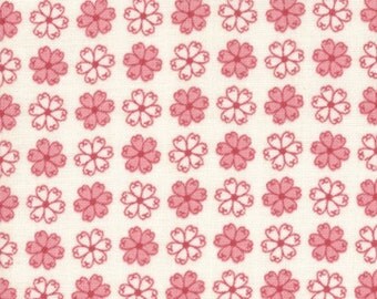 LAST ONE Chemistry Pink Forget Me Not in White & Pink by Cosmo Cricket for Moda